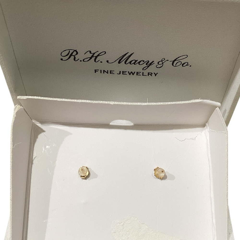 Sterling Silver 14k plated Freshwater Pearl Earrings - Picture 2 of 3